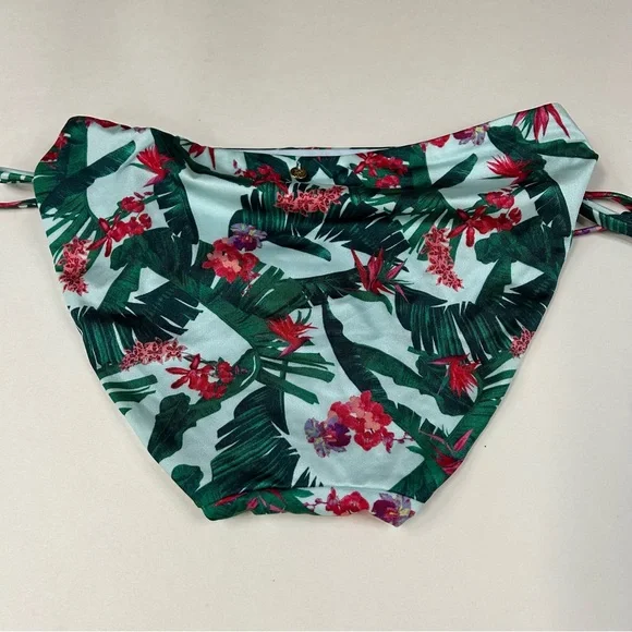 NEW Victorias Secret Size Medium Bikini Bottoms Floral Green Blue Pink 72A #1722 - Picture 2 of 7